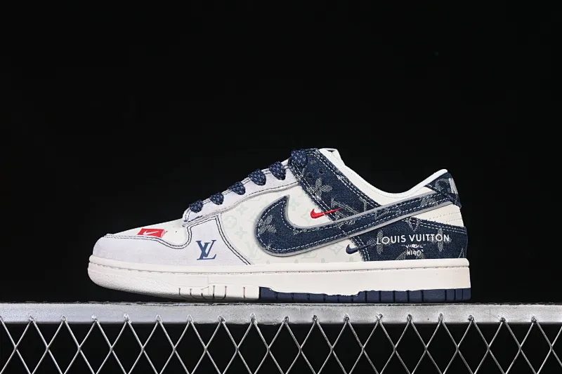 All categories Nk SB Dunk Series Nk SB Dunk Low High-end customized low-top sneakers Nike SB Dunk Low LV co-branded Zhuba blue jeans Anniversary high-end customized low-top casual sneakers YX5066-381